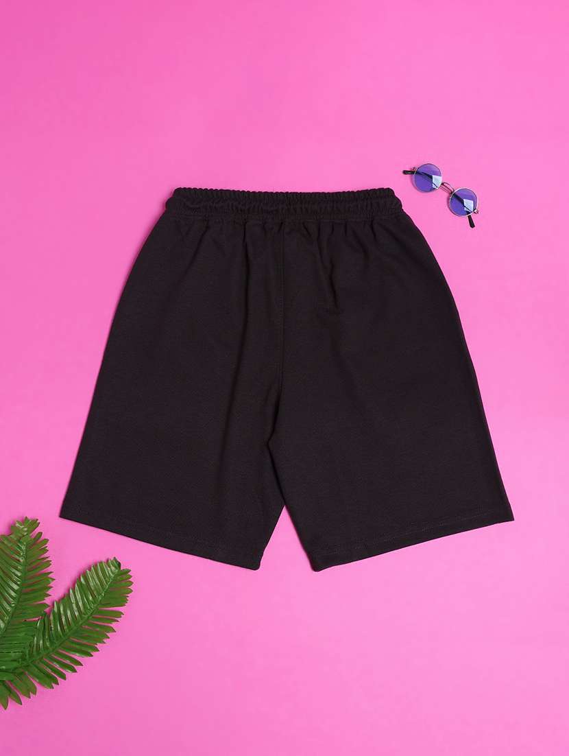 boys solid mid rise regular fit shorts - 22255728 -  Standard Image - 1
