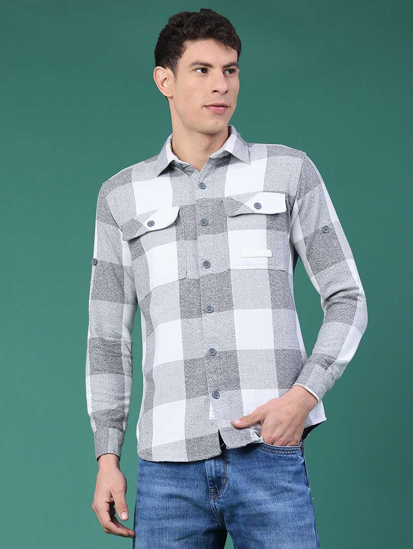 grey cotton shacket - 22256252 -  Standard Image - 1