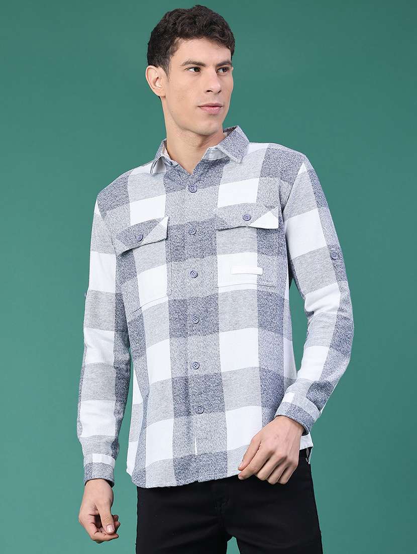 Blue Cotton Shacket - 22256253 -  Standard Image - 1