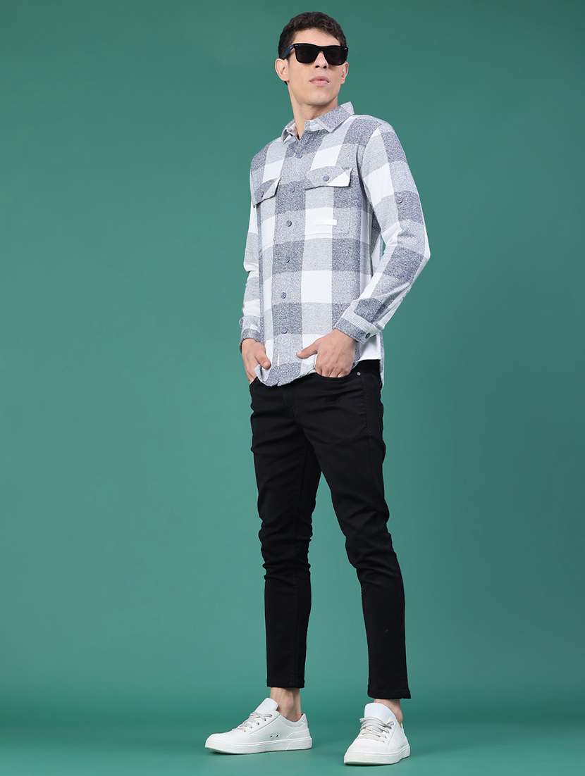 Blue Cotton Shacket - 22256253 -  Standard Image - 4
