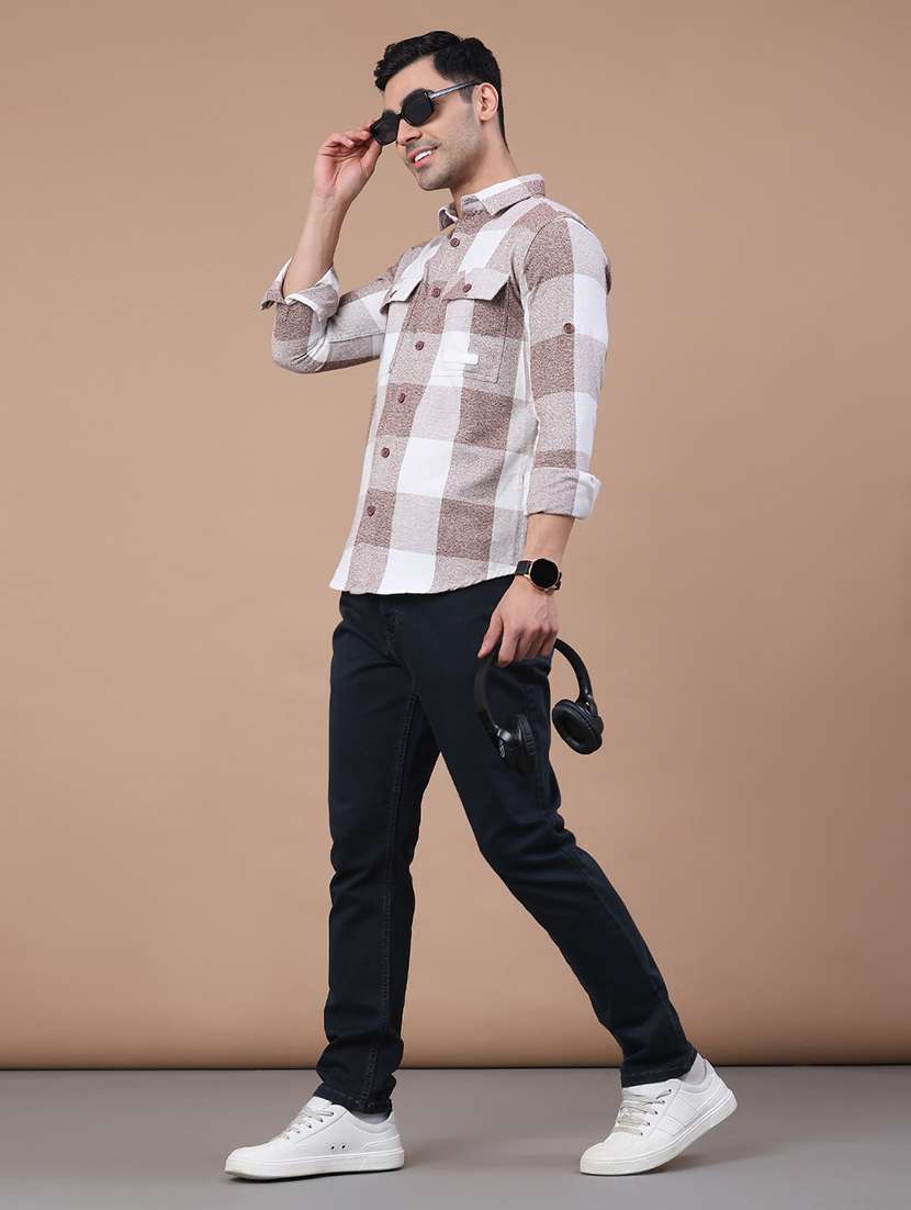 Brown Cotton Shacket - 22256255 -  Standard Image - 4