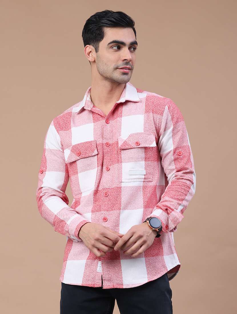Red Cotton Shacket - 22256256 -  Standard Image - 1