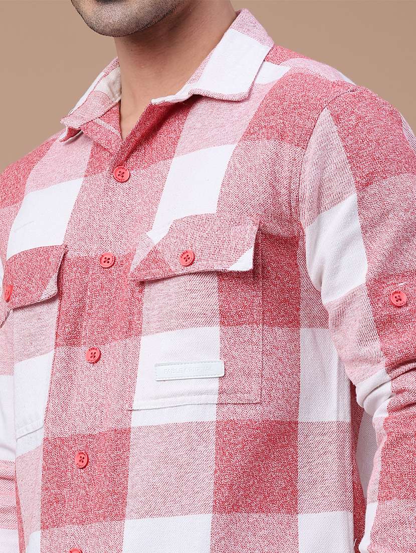 Red Cotton Shacket - 22256256 -  Standard Image - 4