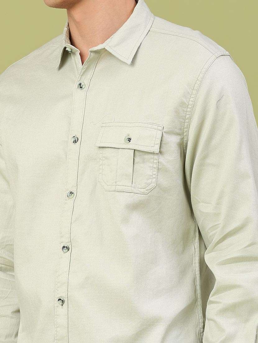 men solid long sleeve regular fit casual shirt - 22257002 -  Standard Image - 1