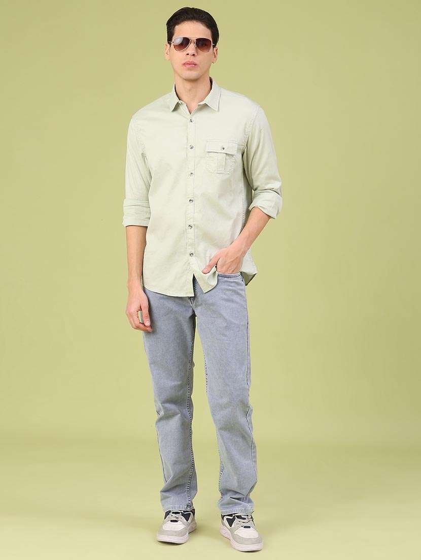 men solid long sleeve regular fit casual shirt - 22257002 -  Standard Image - 4