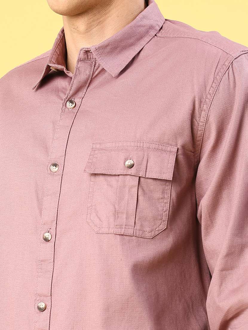 men solid long sleeve regular fit casual shirt - 22257003 -  Standard Image - 1