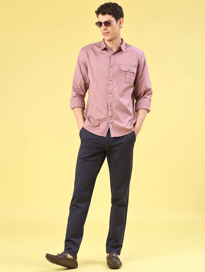 men solid long sleeve regular fit casual shirt - 22257003 -  Standard Image - 4