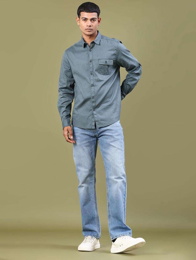men solid long sleeve regular fit casual shirt - 22257004 -  Standard Image - 4