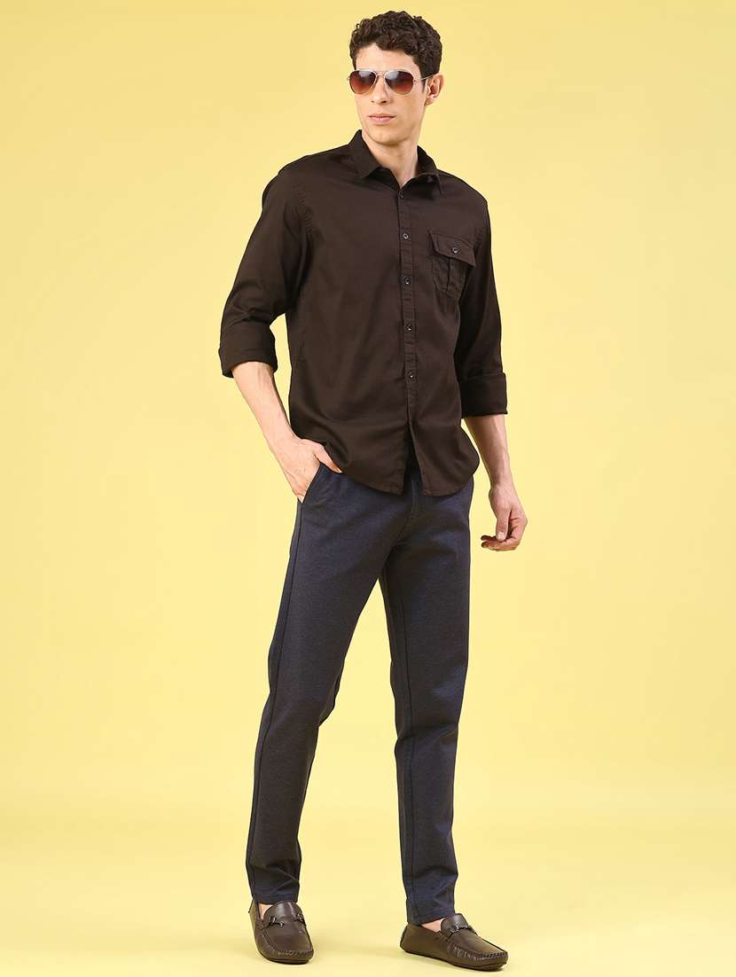 men solid long sleeve regular fit casual shirt - 22257005 -  Standard Image - 4