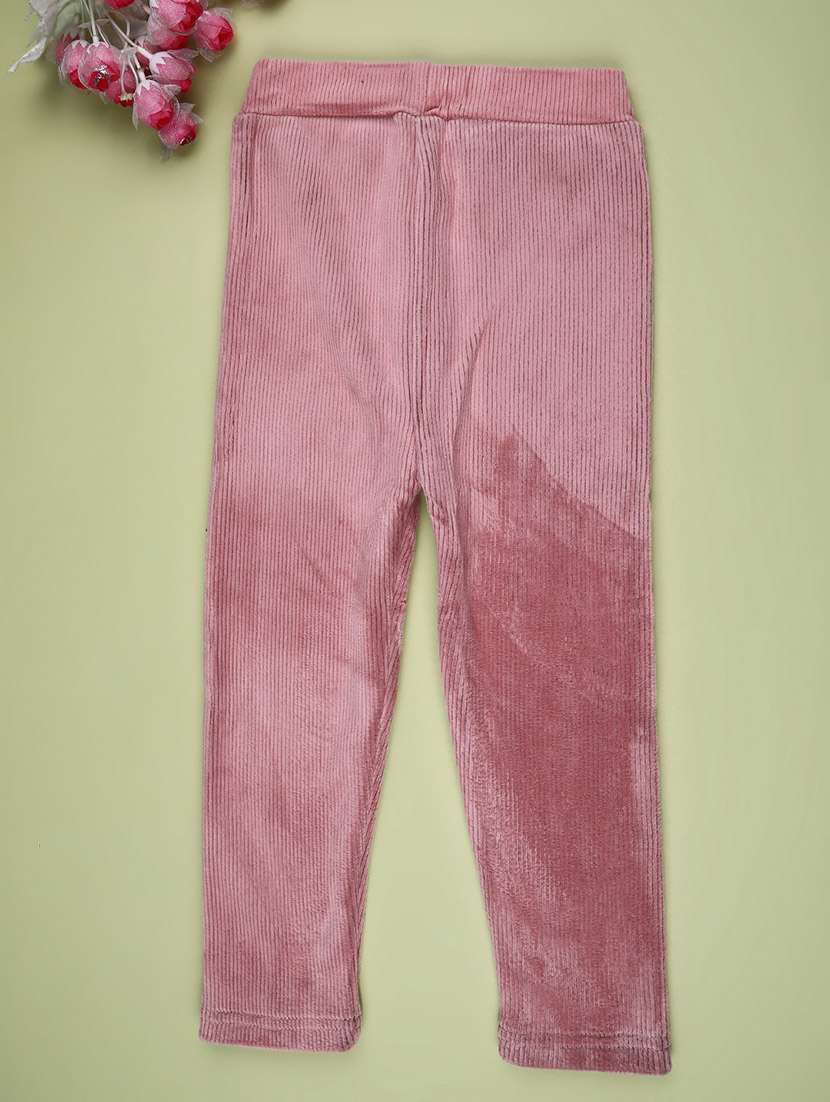 girls solid mid rise winterwear leggings - 22257570 -  Standard Image - 1