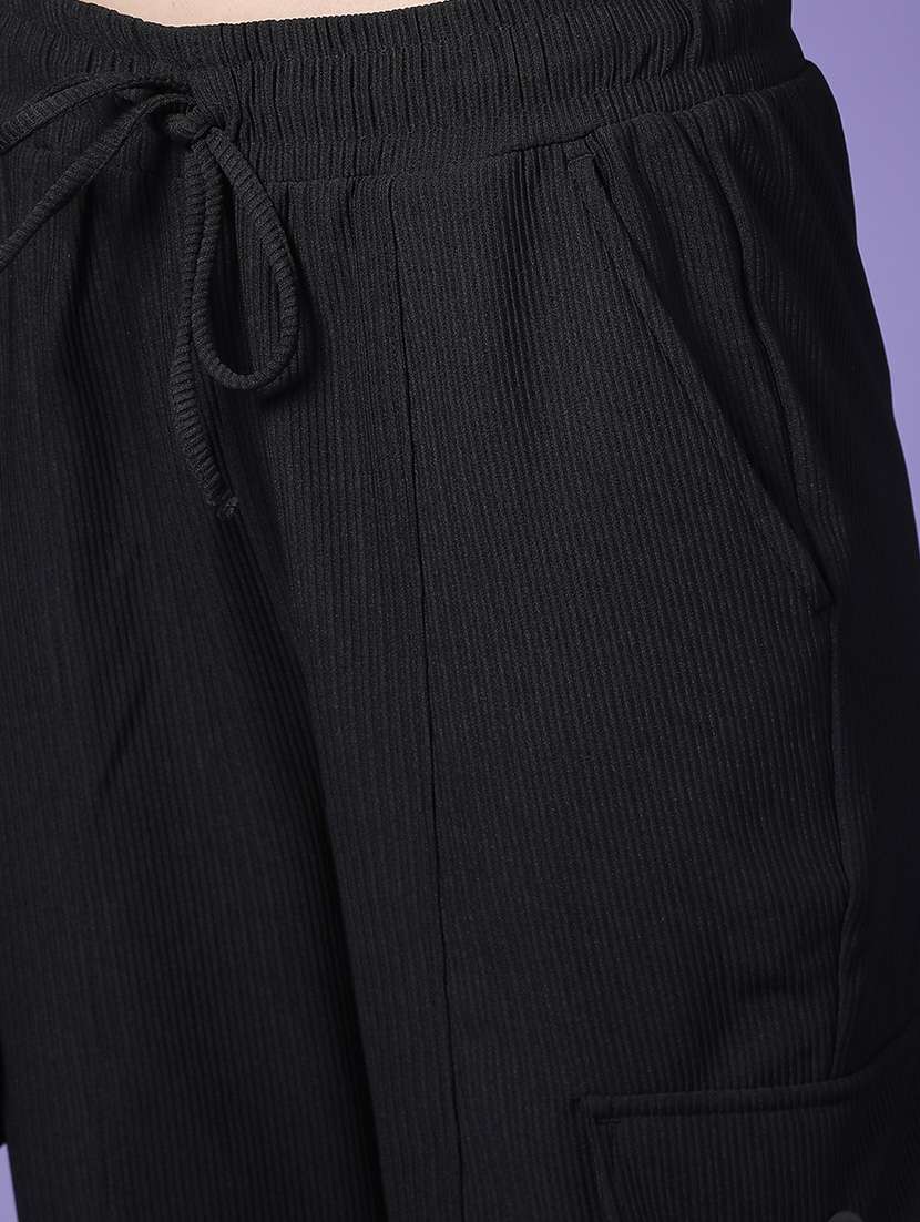 women solid mid rise cargo - 22257632 -  Standard Image - 1