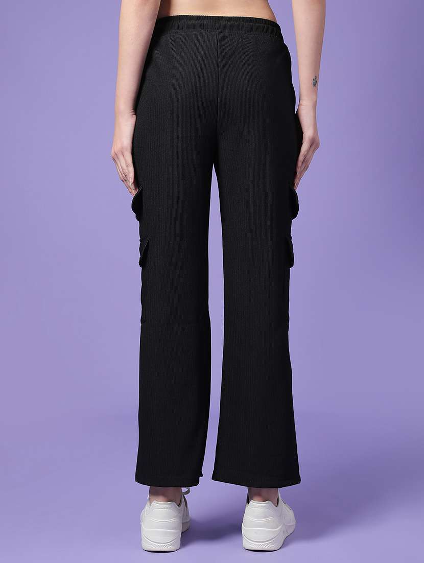 women solid mid rise cargo - 22257632 -  Standard Image - 4
