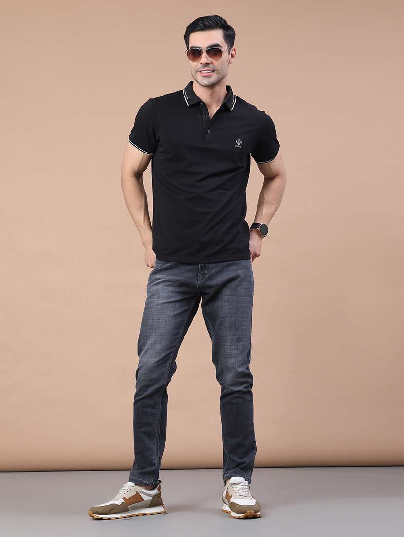 men washed mid rise full length slim fit jeans - 22257750 -  Standard Image - 4