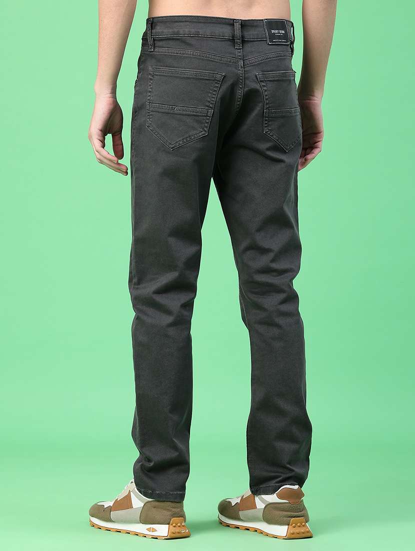 men plain mid rise full length relaxed fit jeans - 22257755 -  Standard Image - 4
