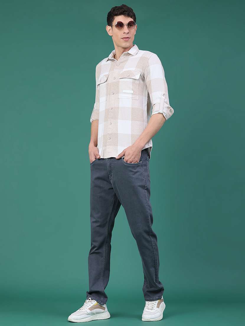 men plain mid rise full length slim fit jeans - 22257756 -  Standard Image - 4