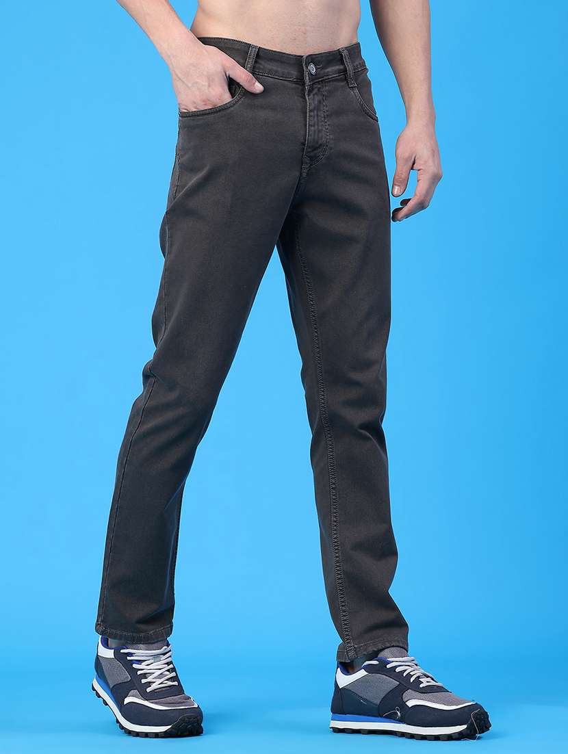 men plain mid rise full length jeans - 22257759 -  Standard Image - 1