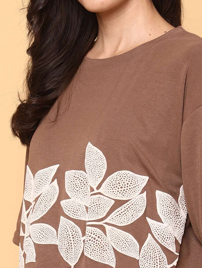 women printed short sleeve crop t-shirt - 22257790 -  Standard Image - 1