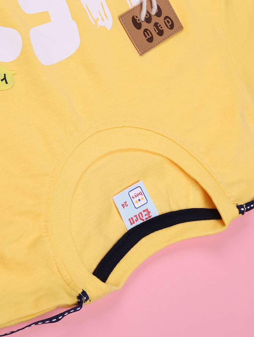 boys printed round neck t-shirt and shorts set with suspender - 22257799 -  Standard Image - 4