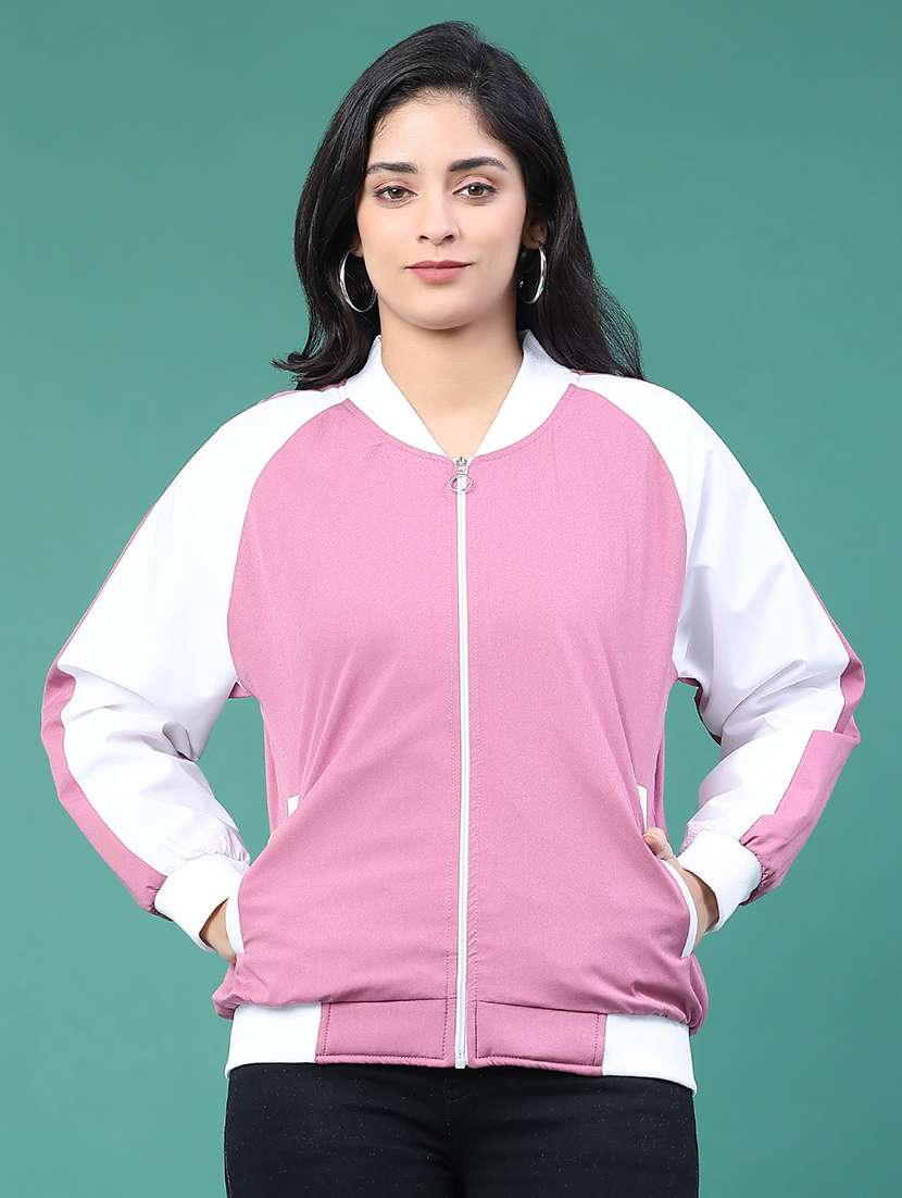 Women Color Block Long Sleeve Varsity Jacket - 22257914 -  Standard Image - 1