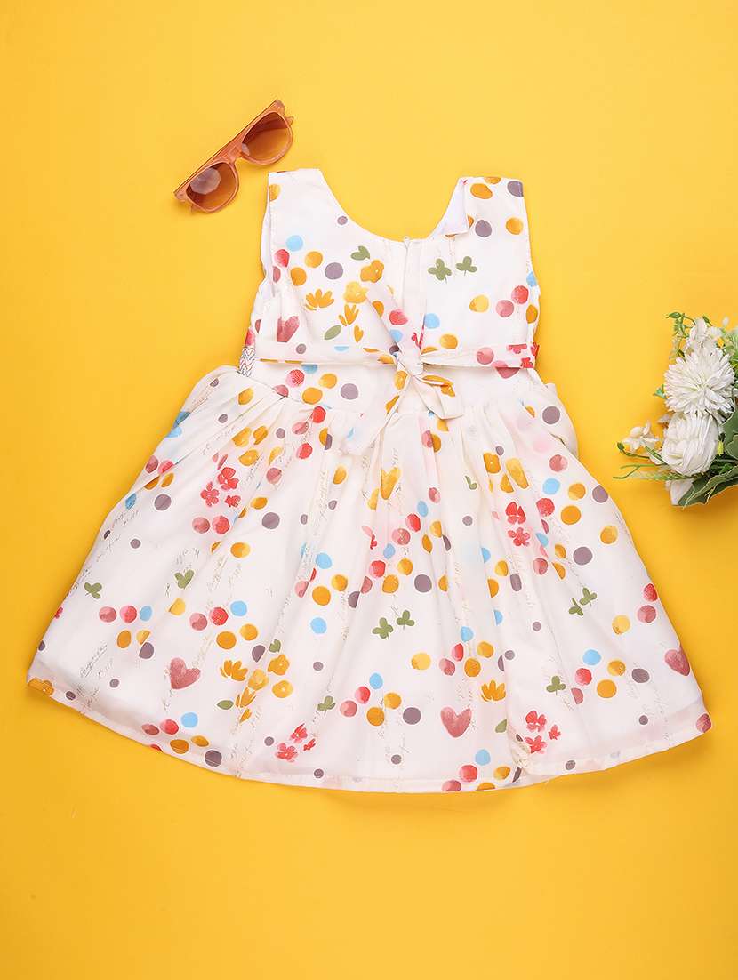 Girls Printed Sleeveless Flared Frock - 22257988 -  Standard Image - 1