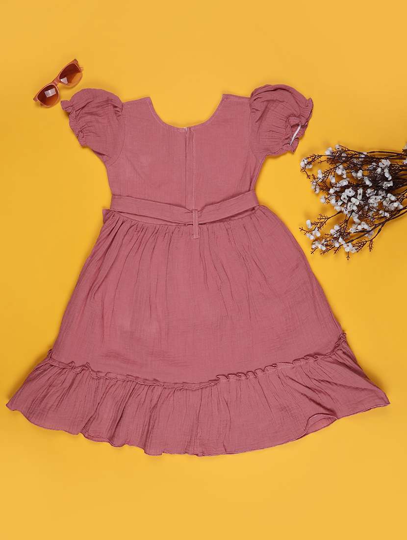 Pink Cotton Fit & Flare Dress - 22257992 -  Standard Image - 1