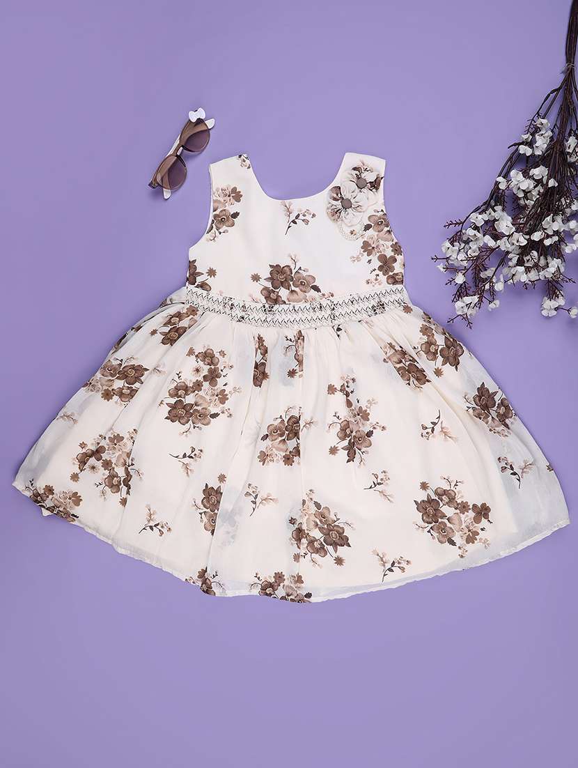 girls printed sleeveless flared frock - 22257994 -  Standard Image - 1