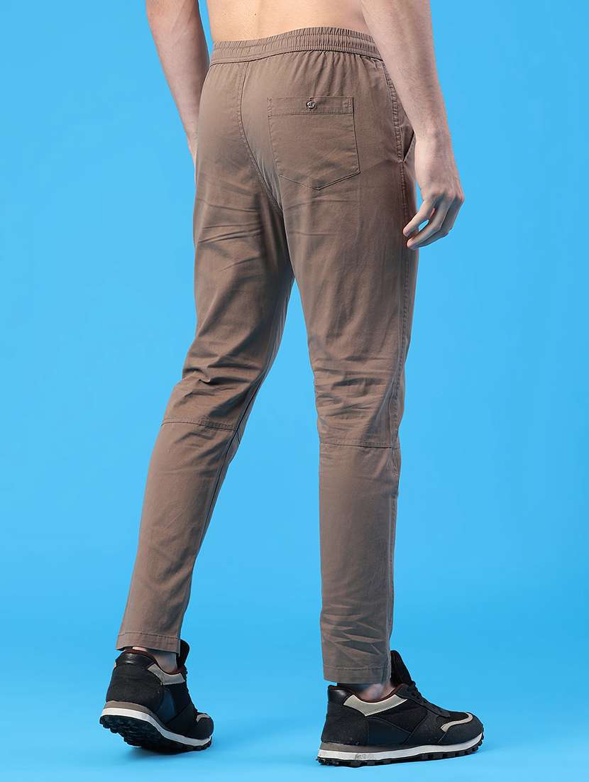 men solid mid rise full length track pant - 22258120 -  Standard Image - 4