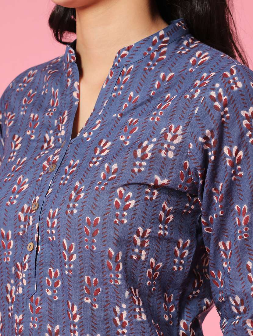 women printed three quarter sleeve kurta - 22258183 -  Standard Image - 1