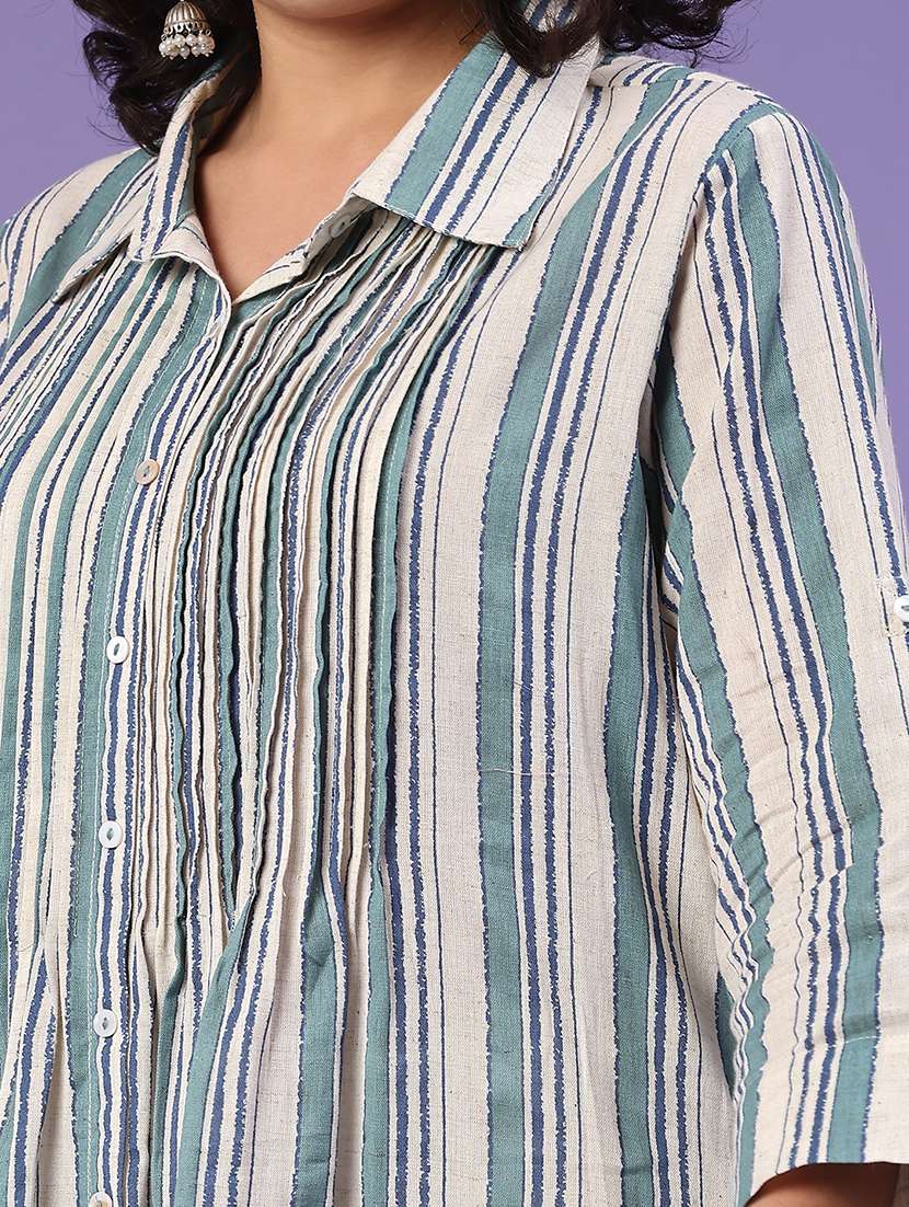 women printed collared shirt kurta - 22258229 -  Standard Image - 1