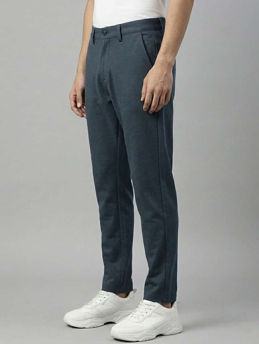 men solid mid rise chinos casual trouser - 22258377 -  Standard Image - 1