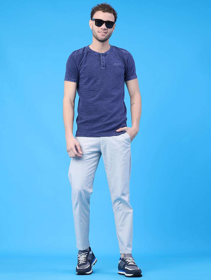 Men Solid Mid Rise Chinos Casual Trouser - 22258441 -  Standard Image - 4