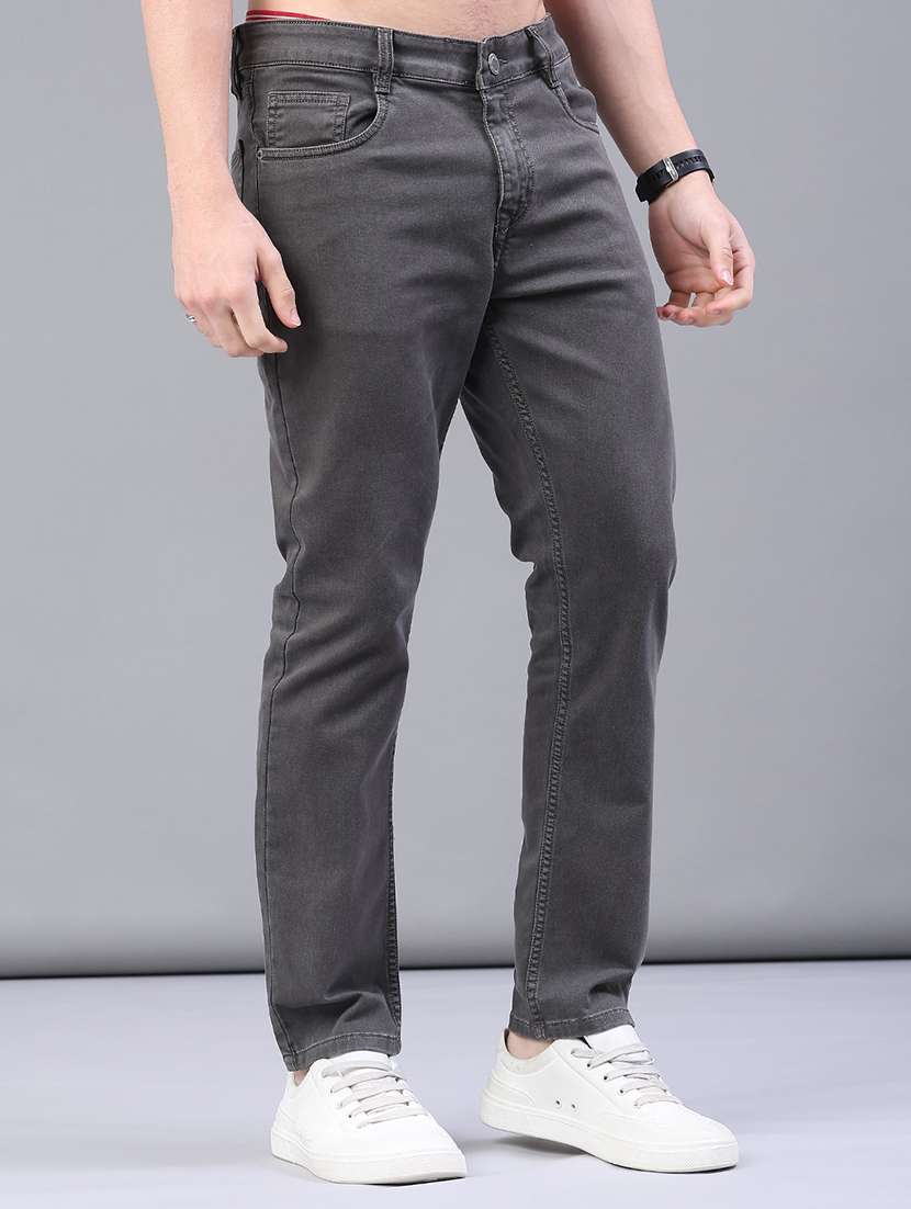 men plain mid rise full length jeans - 22258487 -  Standard Image - 1