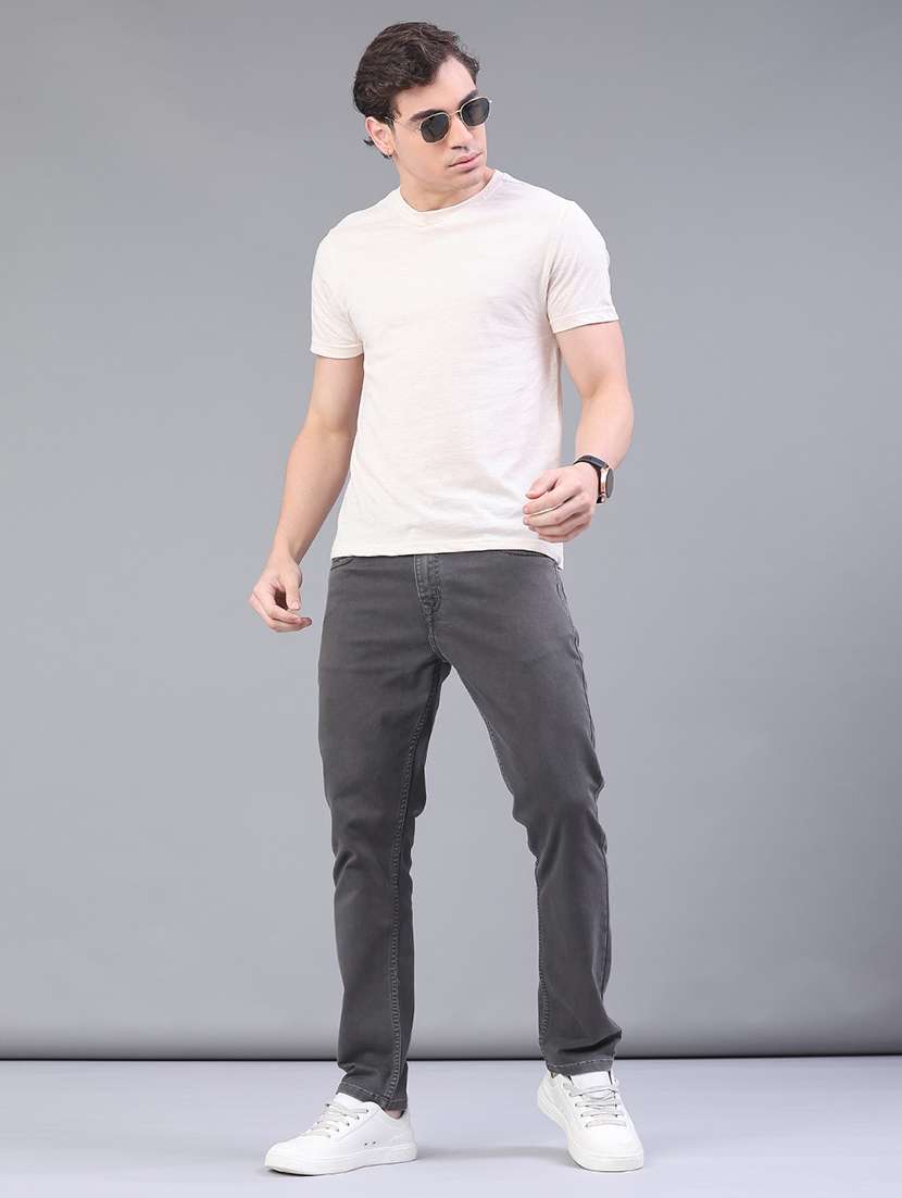 men plain mid rise full length jeans - 22258487 -  Standard Image - 4