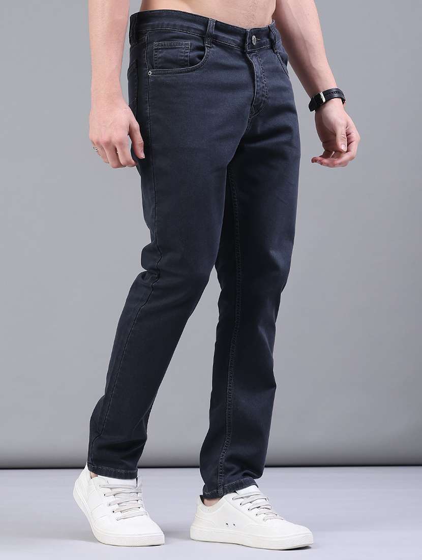Men Plain Mid Rise Full Length Jeans - 22258488 -  Standard Image - 1