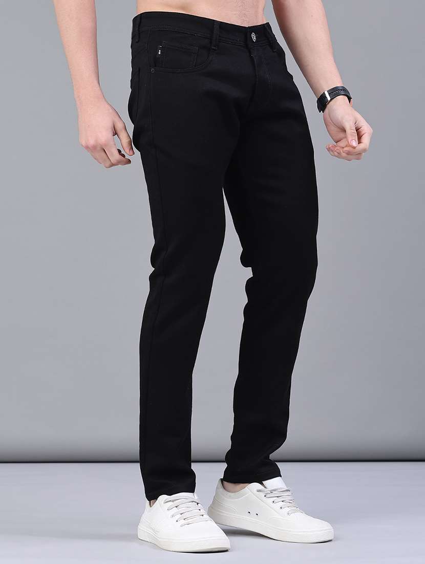 men plain mid rise full length jeans - 22258489 -  Standard Image - 1