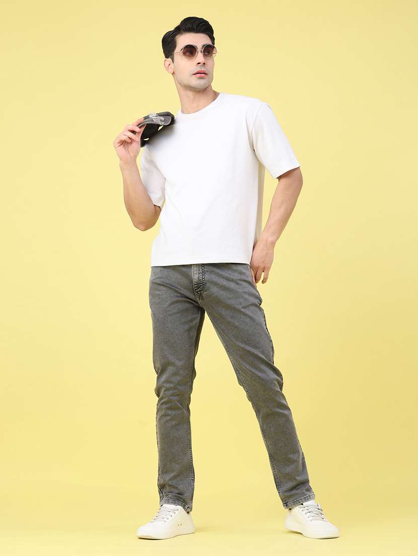 Men Plain Mid Rise Full Length Jeans - 22258490 -  Standard Image - 4