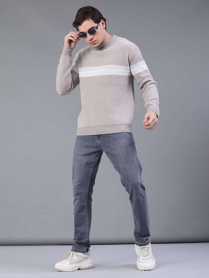 men plain mid rise full length jeans - 22258492 -  Standard Image - 4