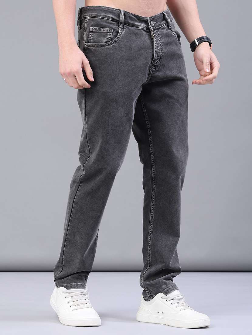 men plain mid rise full length jeans - 22258493 -  Standard Image - 1
