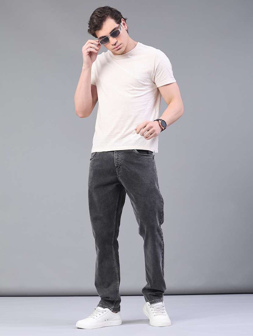 men plain mid rise full length jeans - 22258493 -  Standard Image - 4
