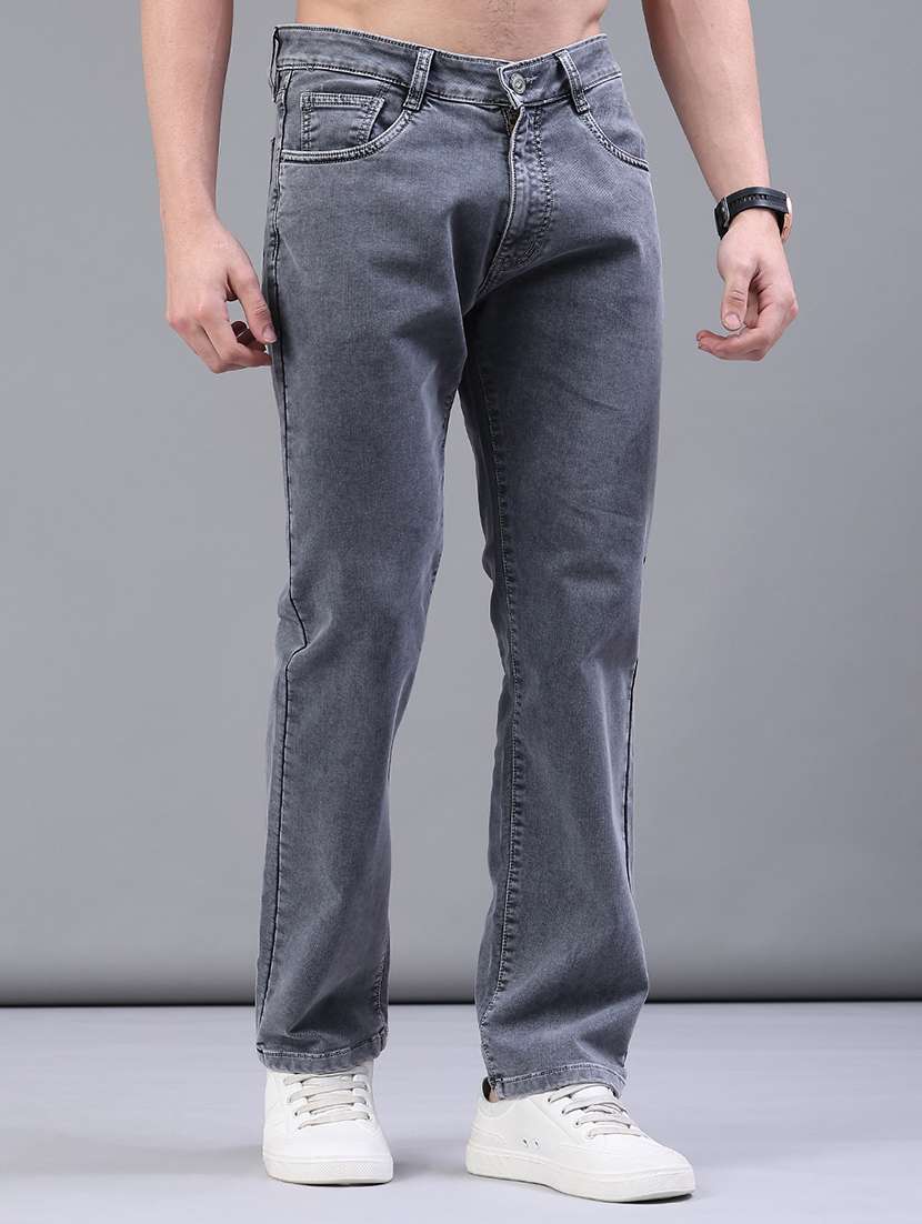 men plain mid rise full length jeans - 22258495 -  Standard Image - 1