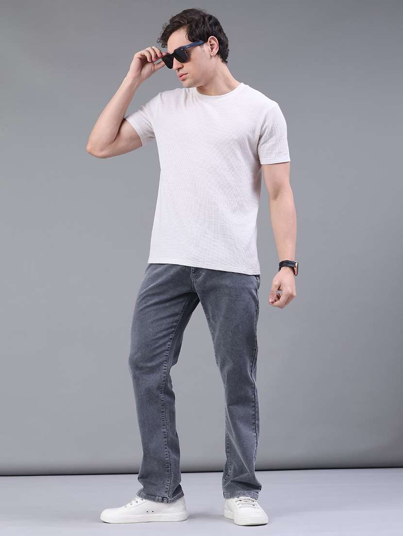 men plain mid rise full length jeans - 22258495 -  Standard Image - 4