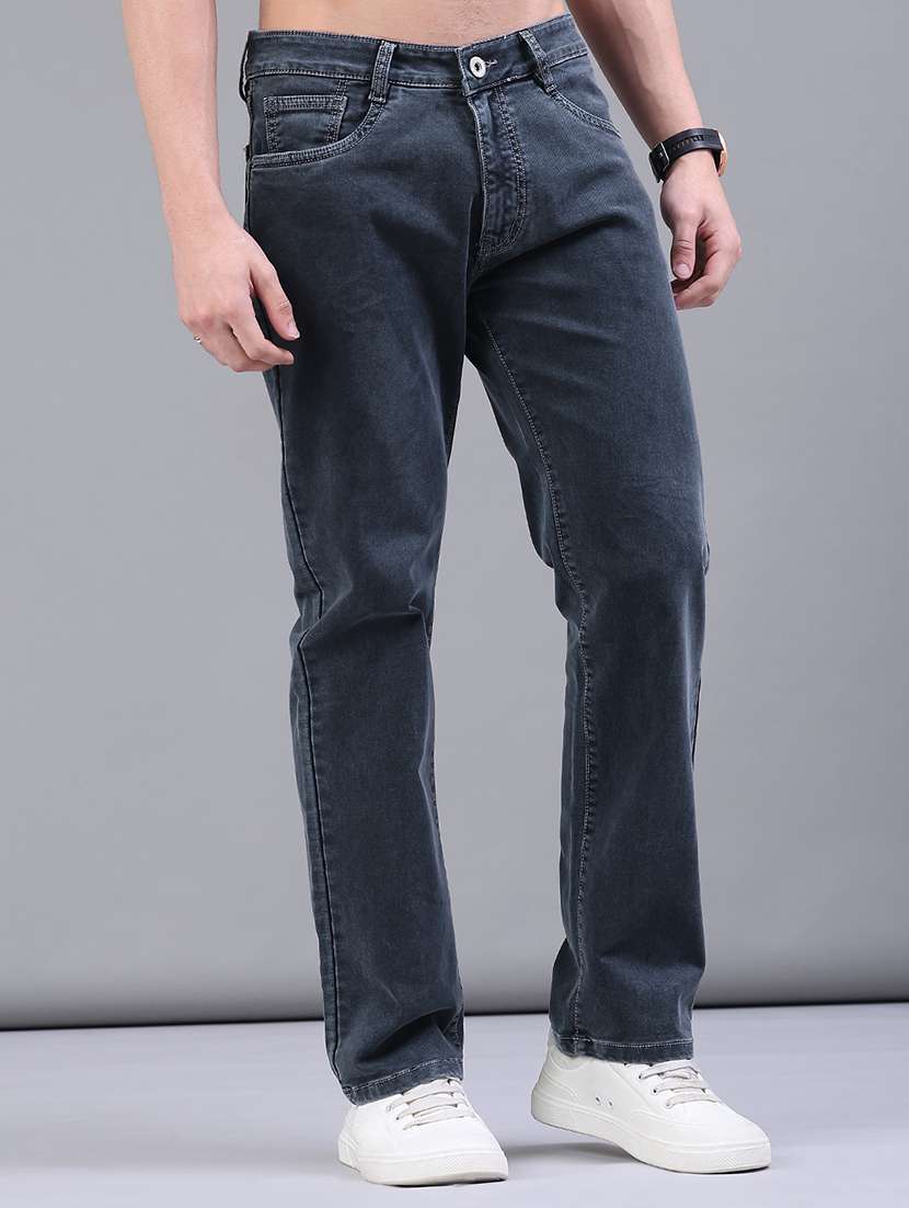 men plain mid rise full length jeans - 22258496 -  Standard Image - 1