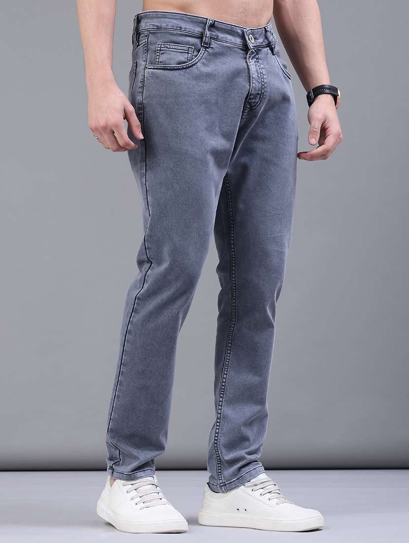 men plain mid rise full length jeans - 22258501 -  Standard Image - 1