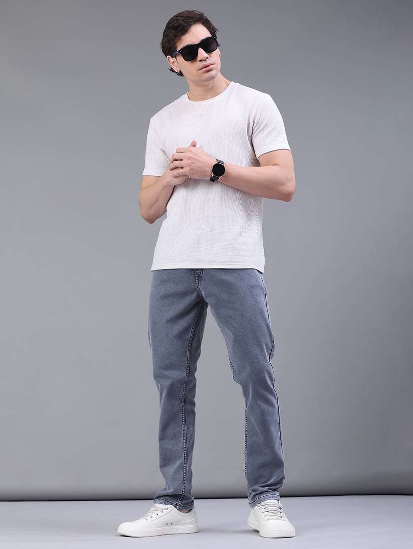 men plain mid rise full length jeans - 22258501 -  Standard Image - 4