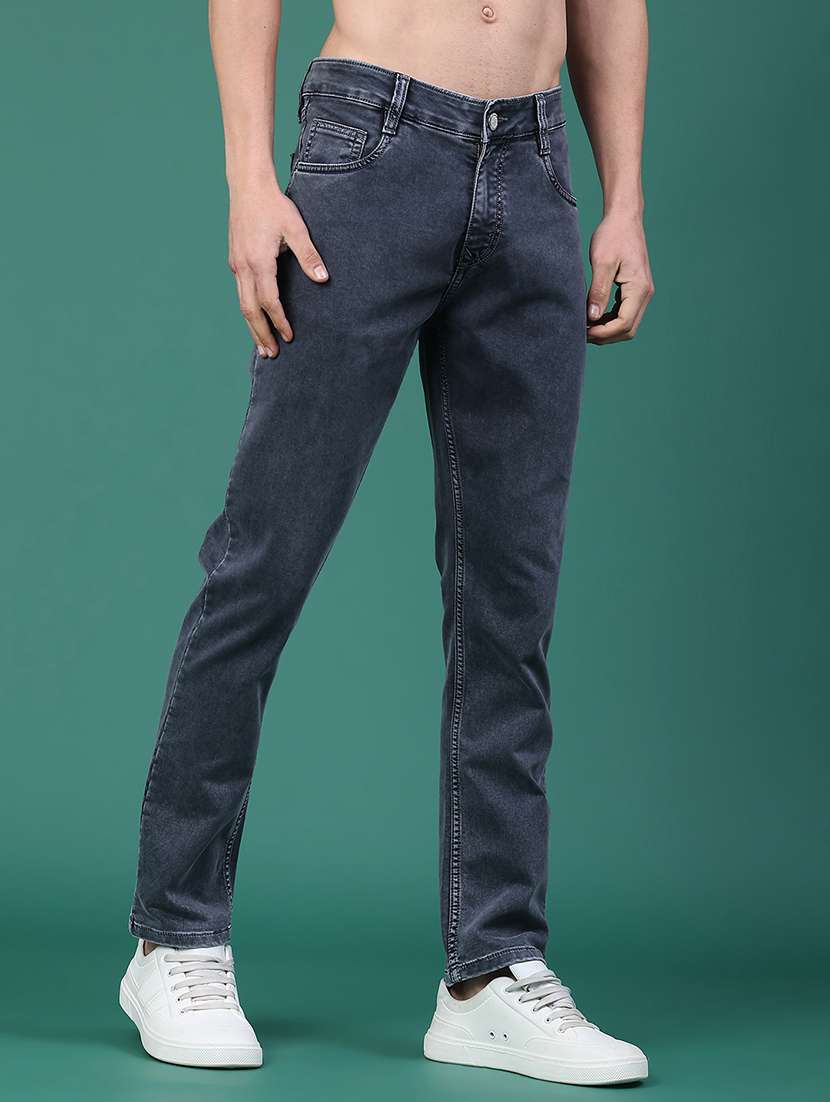 men plain mid rise full length jeans - 22258507 -  Standard Image - 1