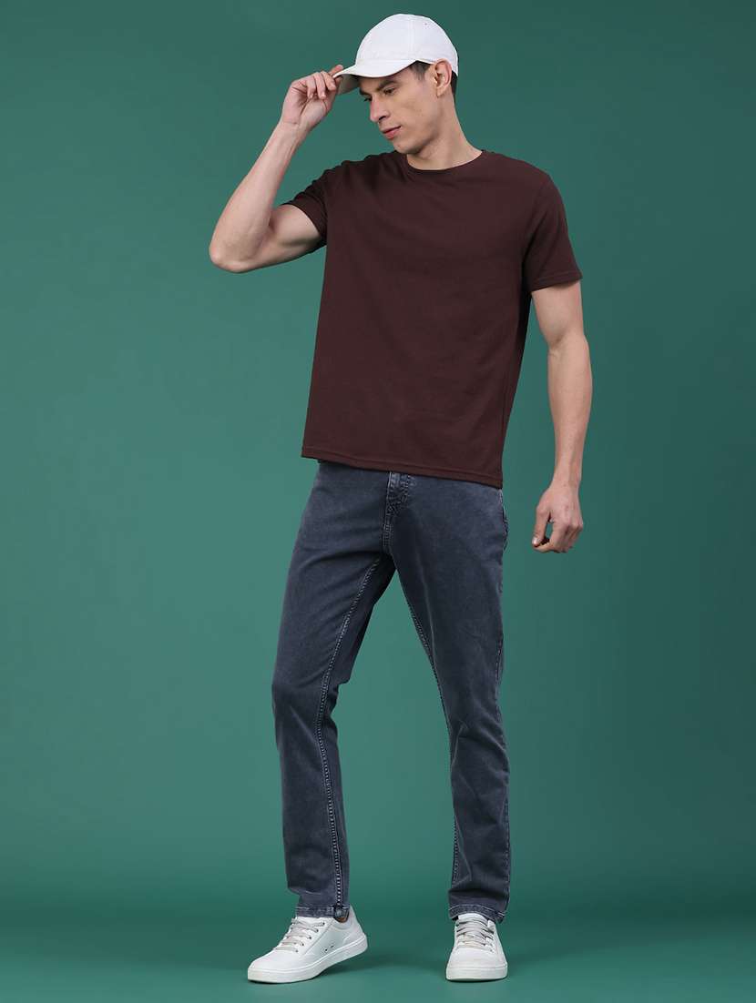 men plain mid rise full length jeans - 22258507 -  Standard Image - 4