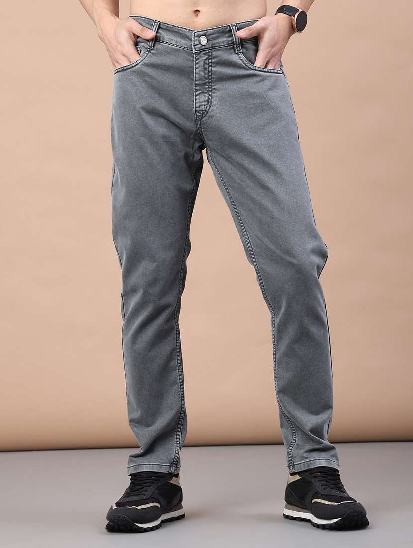 men plain mid rise full length jeans - 22258511 -  Standard Image - 1