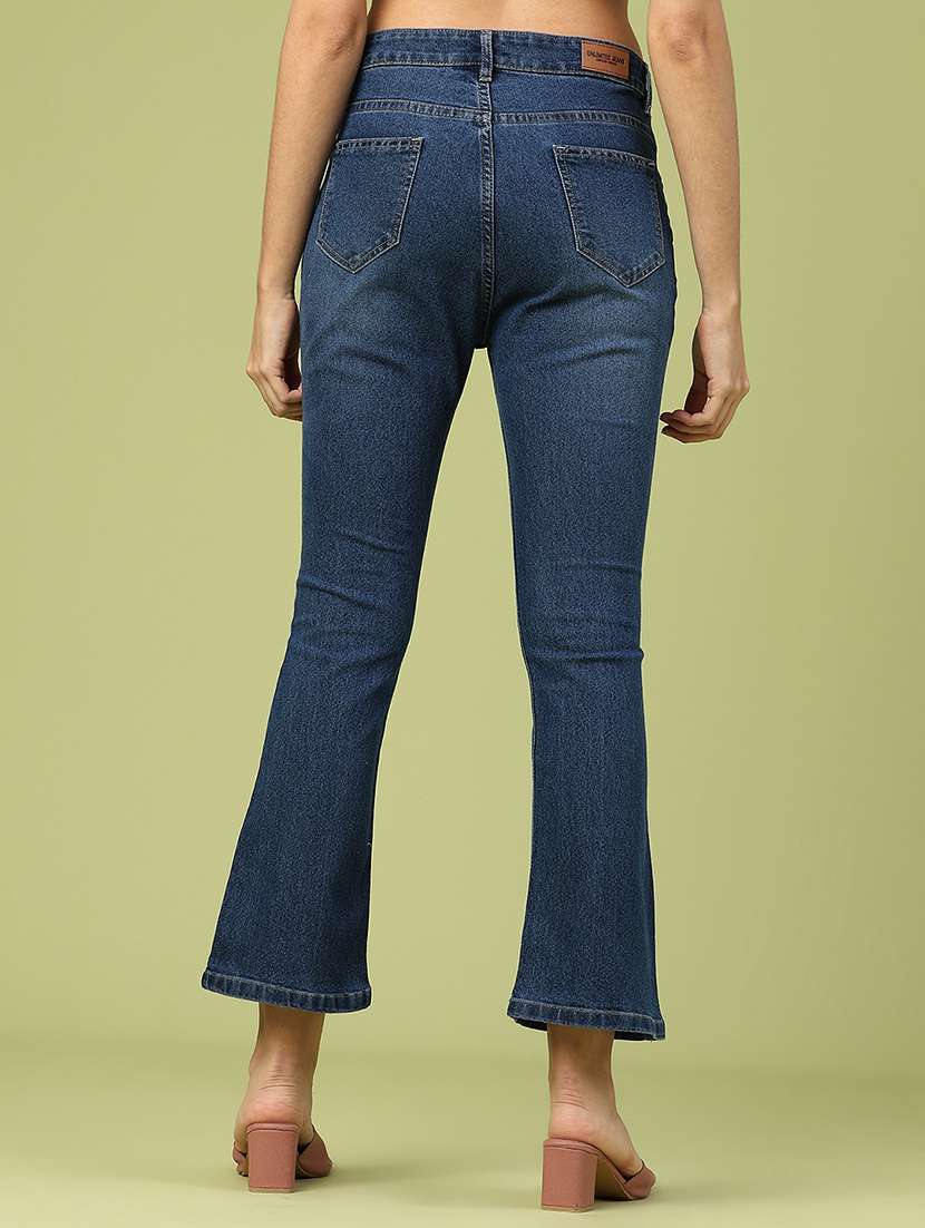 women solid mid rise bootcut jeans - 22258554 -  Standard Image - 4