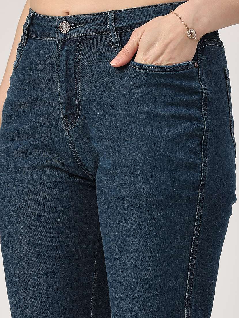 women blue cotton jean - 22258556 -  Standard Image - 1