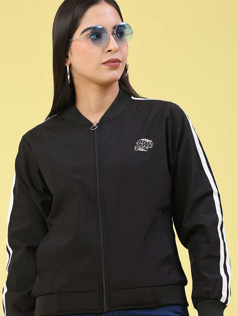 women tapered long sleeve regular jacket